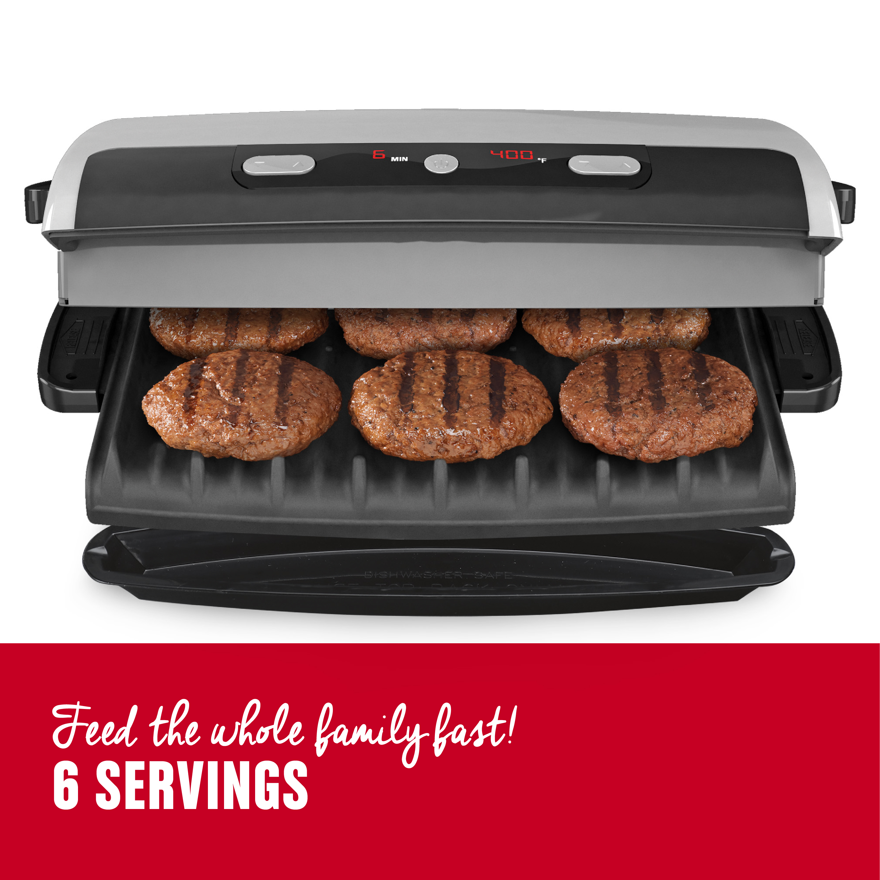 Large george foreman on sale grill with removable plates